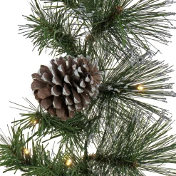 9 ft. Pre-Lit Whitter Pine Garland with LED Lights