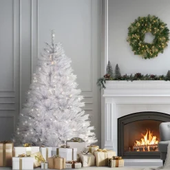 6 ft. Pre-Lit Winchester Pine White Tree with Clear Lights