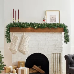 9 ft. Pre-Lit Winchester Pine Garland with Clear Lights