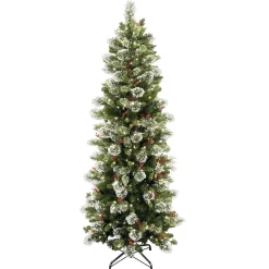 7.5 ft. Pre-Lit Wintry Pine Slim Tree with Clear Lights