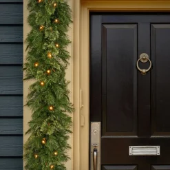 9 ft. Pre-Lit Wispy Willow Garland with Clear Lights