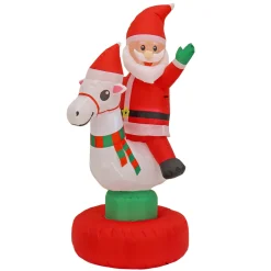 6 ft. Red Inflatable Blow Up Santa on Horse