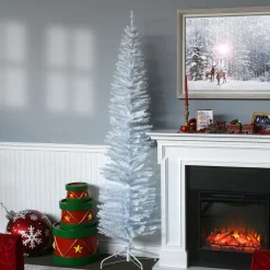 7 ft. Tinsel Collection White Iridescent Tree