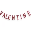 6 ft. Valentine's Banner Decorated with Red Glitter