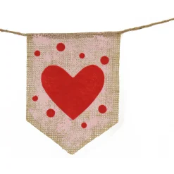 6 ft. Valentine's Red Hearts and Dots Jute Garland