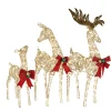 60 in., 52 in. and 36 in. Champagne Glitter Deer Family with 370 Warm White LED Lights