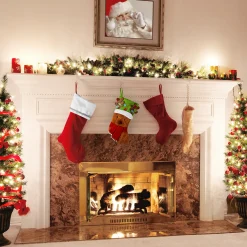 20 in. Be Merry Collection Novelty Teddy Bear Christmas Stocking, Red Scarf and Green Hat