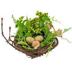 6 in. Blossom Bird's Nest Table Decoration Decorated with Easter Eggs