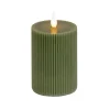 5 in. by 9 in. HGTV Home Collection Flameless Georgetown Pillar Candle, Dk Green