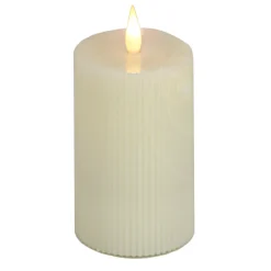 5 in. by 9 in. HGTV Home Collection Flameless Georgetown Pillar Candle, Ivory