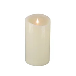 5 in. by 9 in. HGTV Home Collection Flameless Heritage Pillar Candle, Ivory