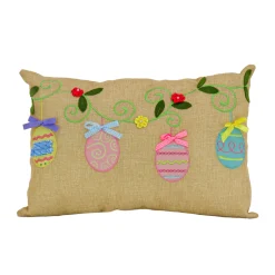 18 in. by 10 in. Decorated Easter Eggs Decorative Pillow