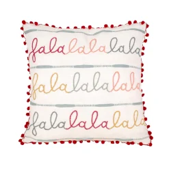 18 in. by 18 in. HGTV Falala Embroidered Pillow