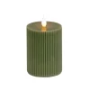 4 in. by 6 in. HGTV Home Collection Flameless Georgetown Pillar Candle, Dk Green