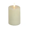 3 in. by 7 in. HGTV Home Collection Flameless Georgetown Pillar Candle, Ivory