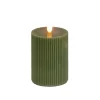3 in. by 5 in. HGTV Home Collection Flameless Georgetown Pillar Candle, Dk Green