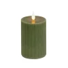 3 in. by 7 in. HGTV Home Collection Flameless Georgetown Pillar Candle, Dk Green