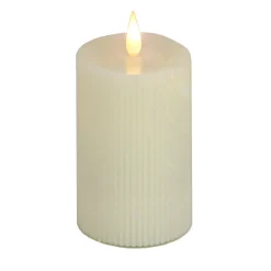 5 in. by 7 in. HGTV Home Collection Flameless Georgetown Pillar Candle, Ivory