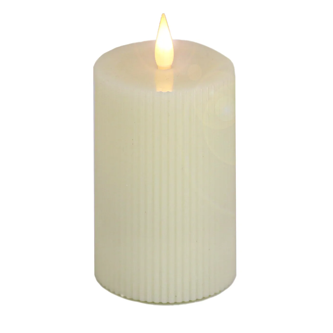 5 in. by 7 in. HGTV Home Collection Flameless Georgetown Pillar Candle, Ivory