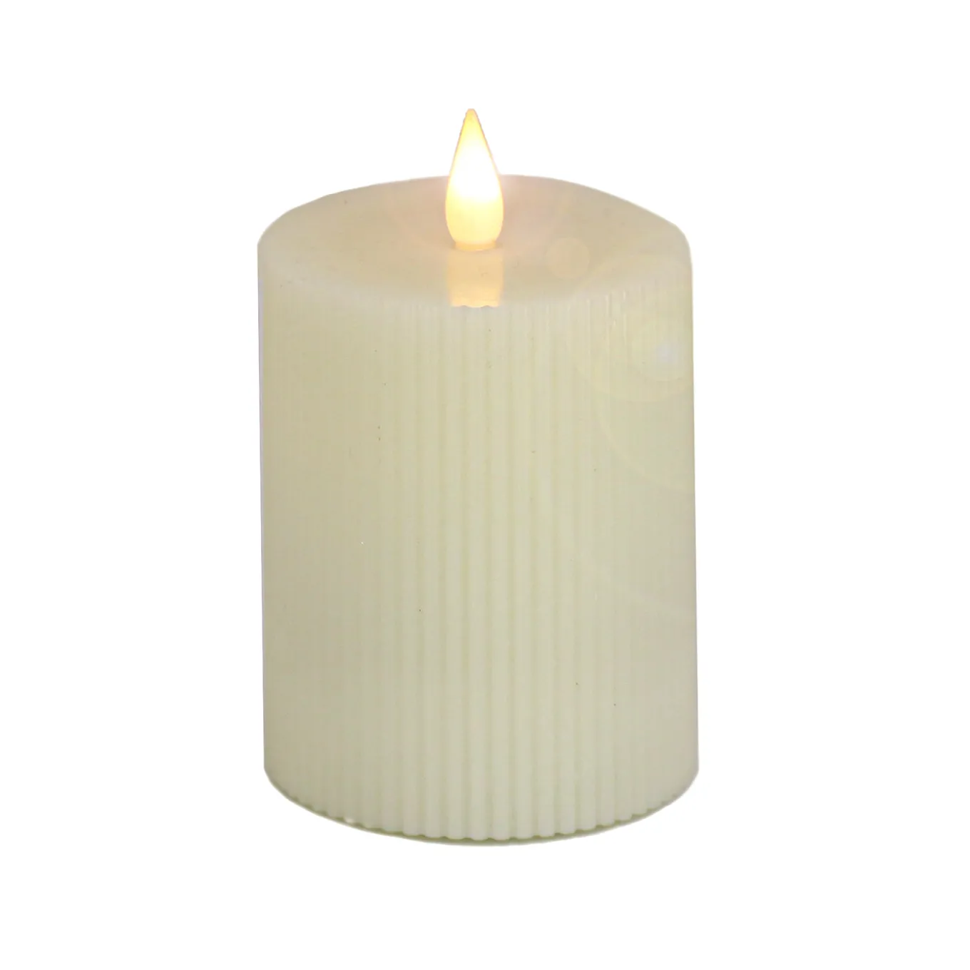 4 in. by 6 in. HGTV Home Collection Flameless Georgetown Pillar Candle, Ivory