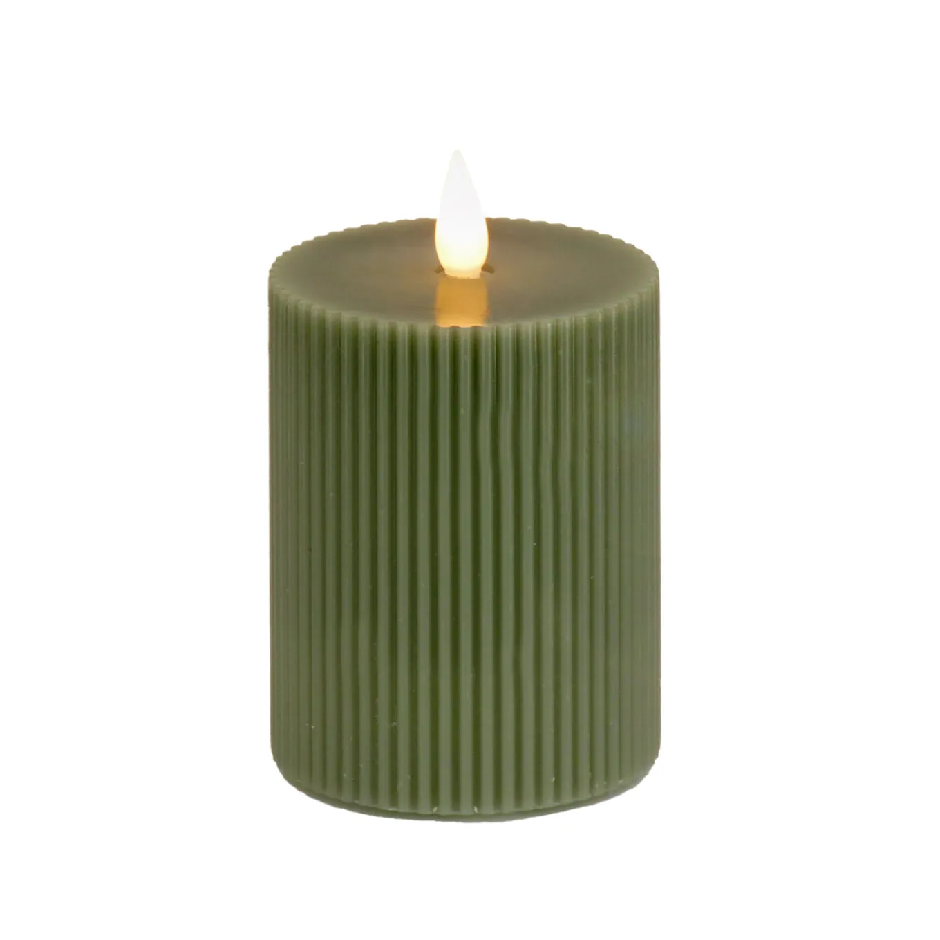 5 in. by 7 in. HGTV Home Collection Flameless Georgetown Pillar Candle, Dk Green