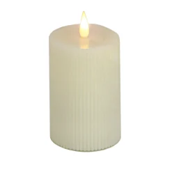 3 in. by 9 in. HGTV Home Collection Flameless Georgetown Pillar Candle, Ivory