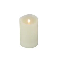 4 in. by 6 in. HGTV Home Collection Flameless Heritage Pillar Candle, Ivory