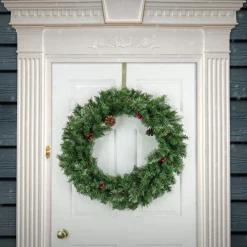 30 in. Cashmere Wreath with Pinecones and Red Berries