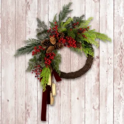 24 in. Christmas Joy Chimes Wreath