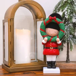 10 in. Christmas Soldier Holding Wreath