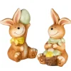 7 in. Easter Bunnies Holding Eggs Table Decoration