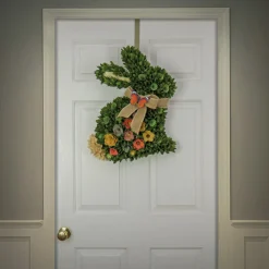 22 in. Easter Bunny Hanging Silhouette Decorated with Colorful Flower Blooms