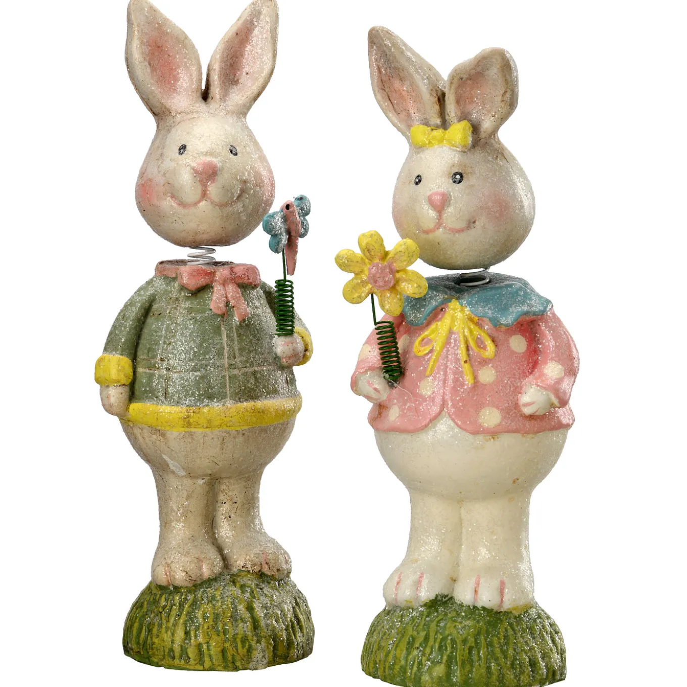 8 in. Easter Mr. & Mrs. Rabbit Couple Table Decoration