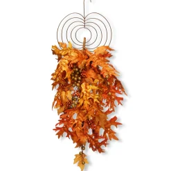 36 in. Fall Teardrop Wall Decoration with Berry Clusters, Maple Leaves