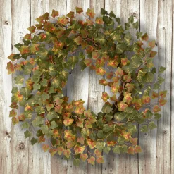 24 in. Fall Wreath with Ivy