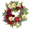 22 in. Fall Wreath with Peony, Pumpkin and Bow