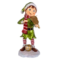 36 in. Fiddle Playing Pixie Elf with Multicolor Lights
