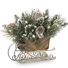 10 in. Glittery Bristle Pine Sleigh with LED Lights