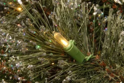 10 in. Glittery Bristle Pine Sleigh with LED Lights