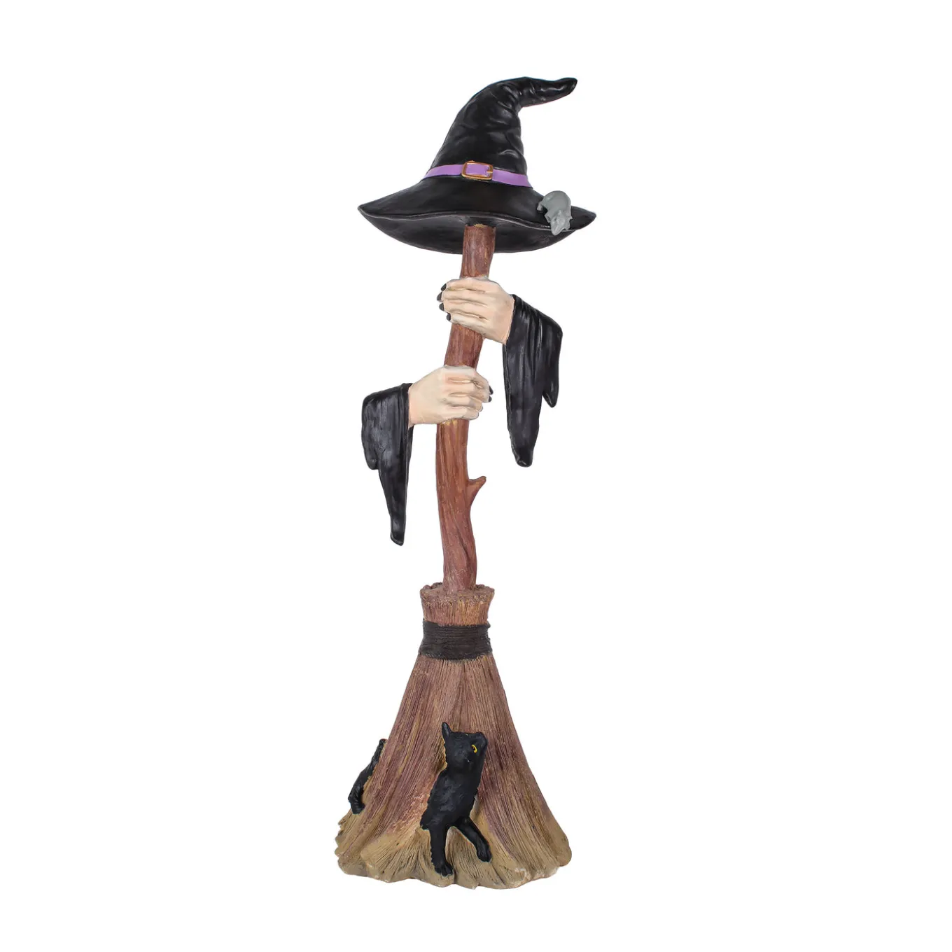 48 in. Halloween Broom with Arms & Witch Hat