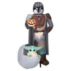78 in. Halloween Mandalorian and The Child with Pumpkin Airblown Inflatable Decoration