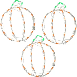 14 in. Halloween Mini Pumpkin Trio Lighted Sign Decoration with LED Lights