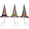 23 in. Halloween Pre-Lit Black Witchs Hat Garden Stakes