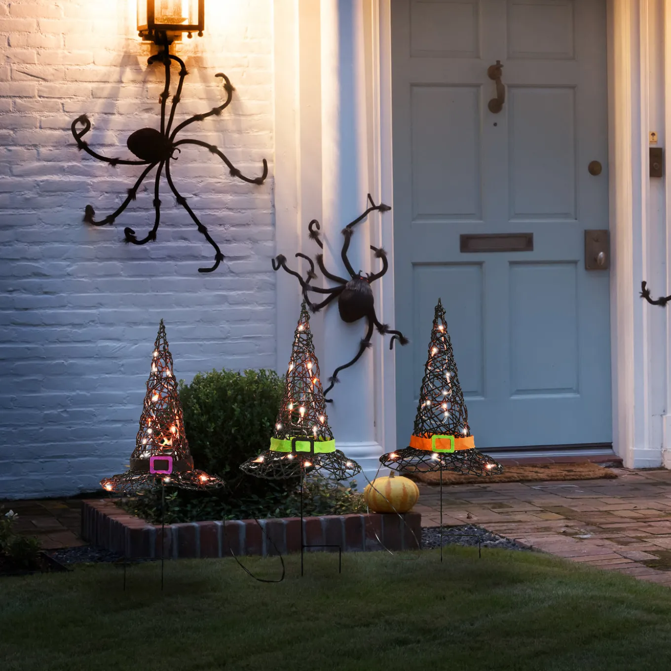 23 in. Halloween Pre-Lit Black Witchs Hat Garden Stakes