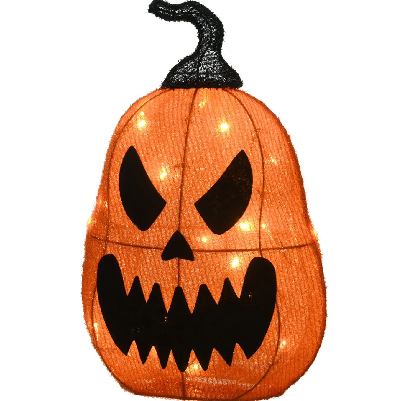 16 in. Halloween Pre-Lit Scary Jack-O-Lantern Outdoor Decoration with LED Lights