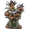 12 in. Halloween Pumpkin Tree House with Multi Color LED Lights