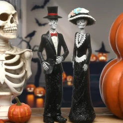 13 in. Halloween Skeleton Couple in Formal Attire Decoration