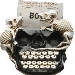 8 in. Halloween Skull Shaped Typewriter Decoration