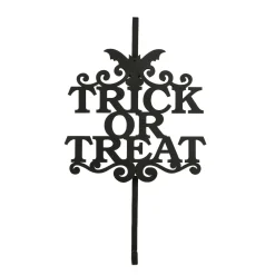 19 in. Halloween Trick or Treat Metal Wreath Hanger