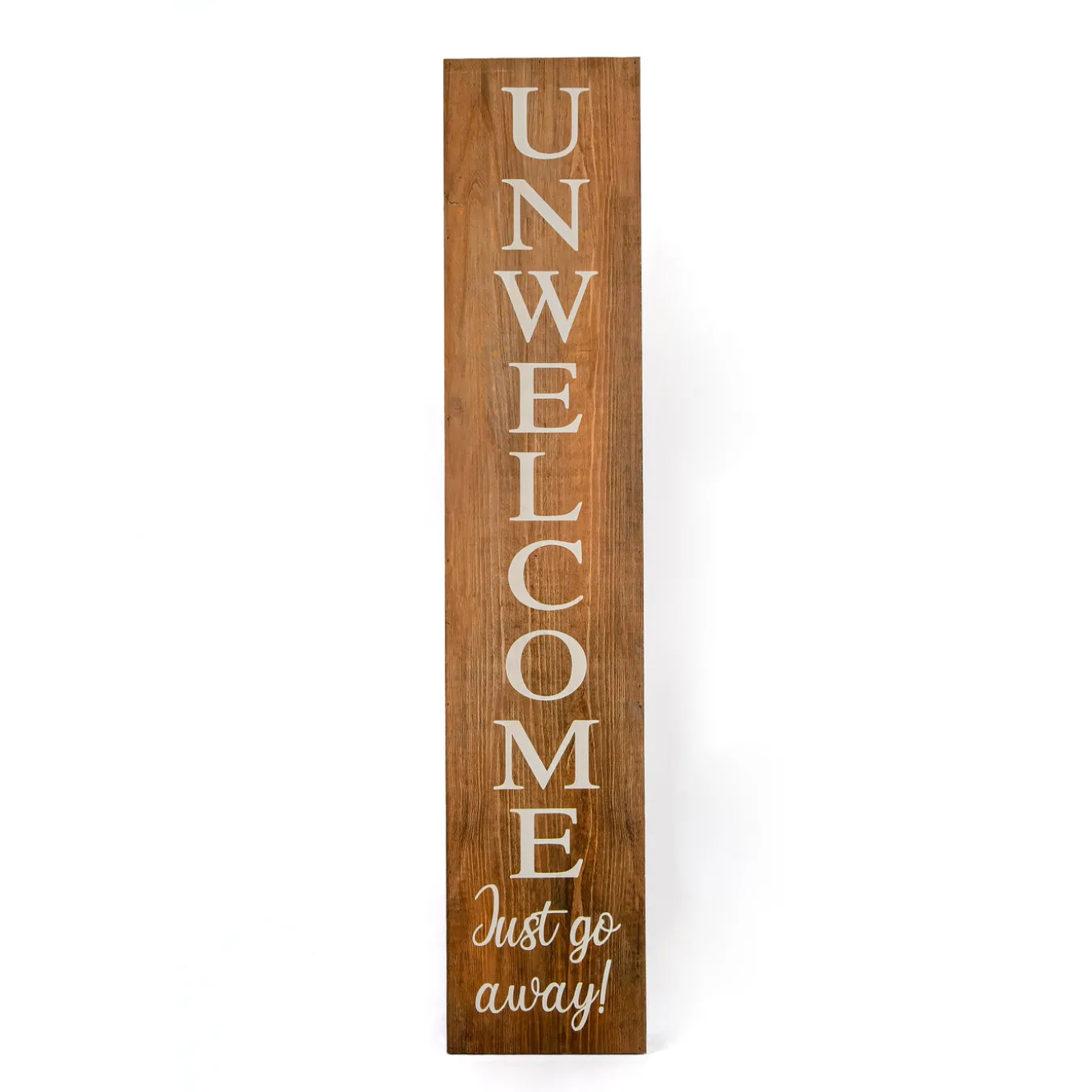 39 in. Halloween Unwelcome Just Go Away Wooden Hanging Porch Sign Decoration